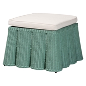 bali & pari Palm Bohemian Seafoam Green Scallop Rattan Ottoman